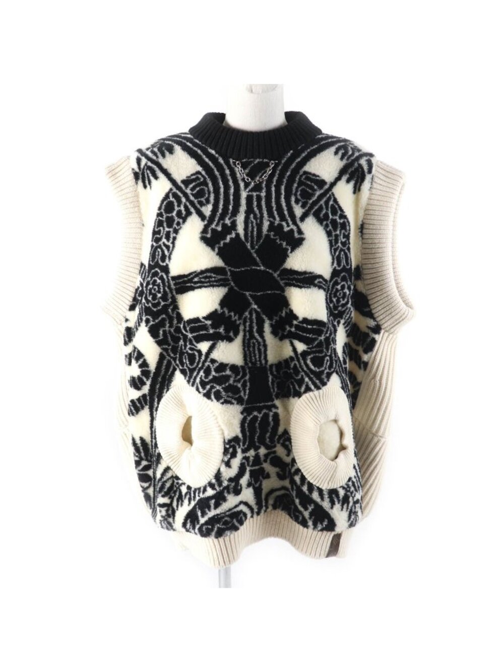 Louis Vuitton Cashmere Blend Fornasetti Bow Jacquard Sleeveless Knit Vest XS